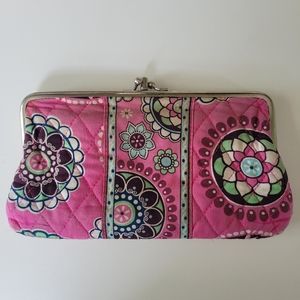 Vera Bradley Pink Boho Retro-80s Quilted Clutch Wallet